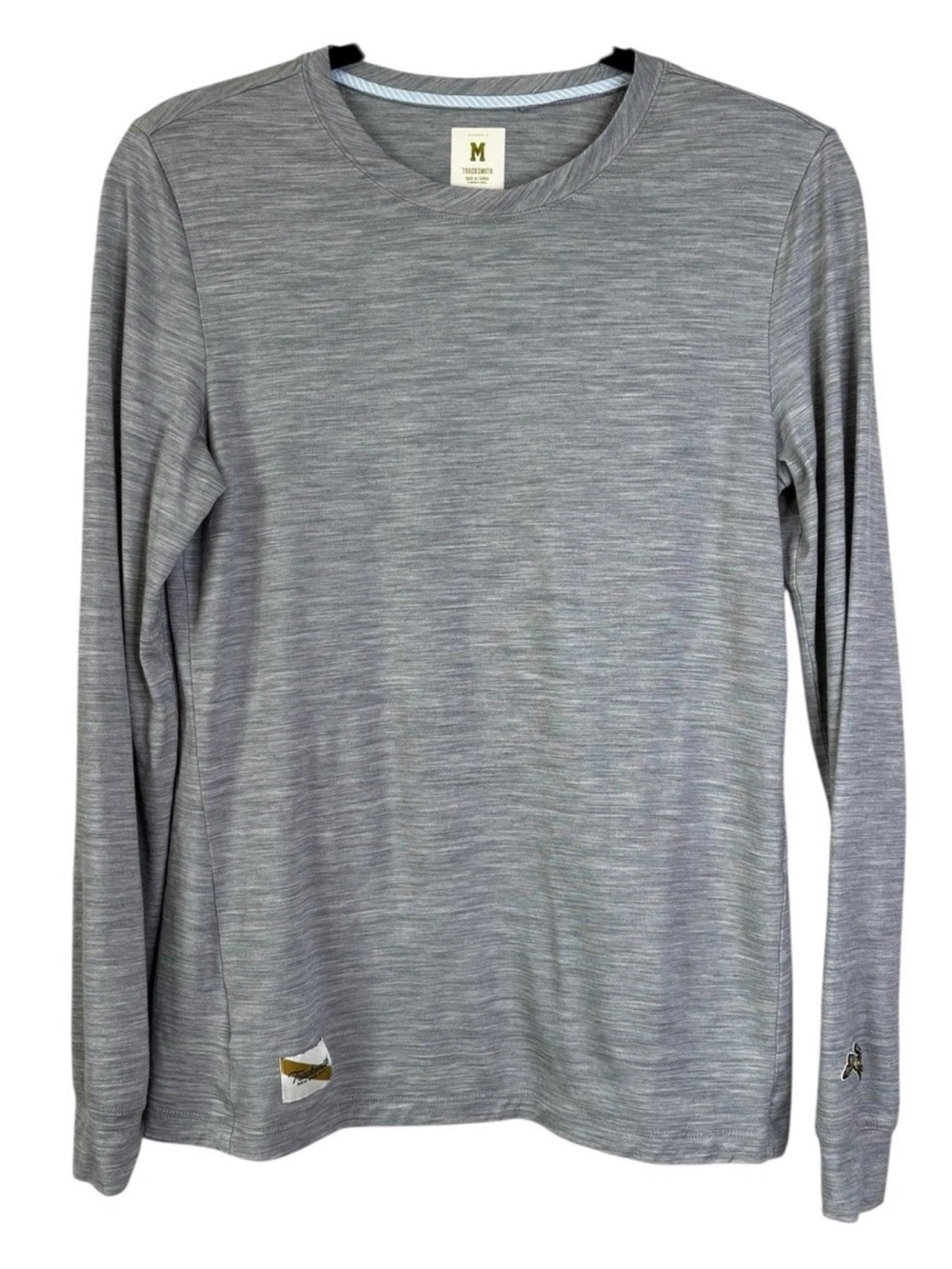 TRACKSMITH Women's Merino Wool Blend Long Sleeve Top M Medium Gray Base Layer
